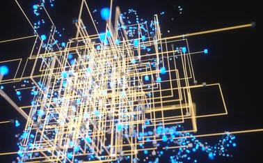 Technology background make up with cubes and lines