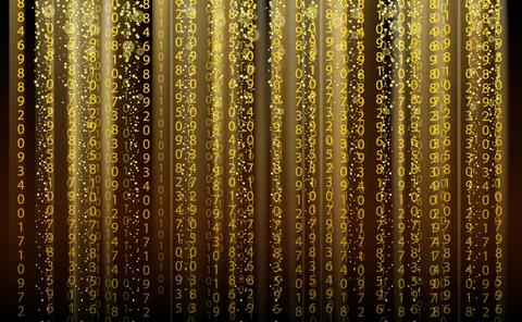 abstract numbers in gold