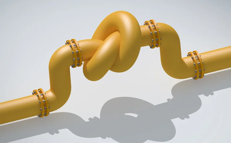 Yellow pipe with a knot in it