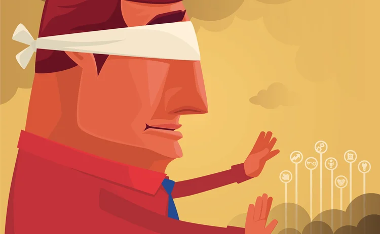 Blindfolded man