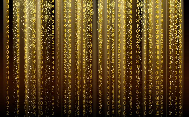 abstract numbers in gold