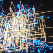 Technology background make up with cubes and lines
