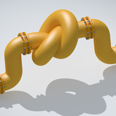 Yellow pipe with a knot in it