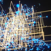 Technology background make up with cubes and lines